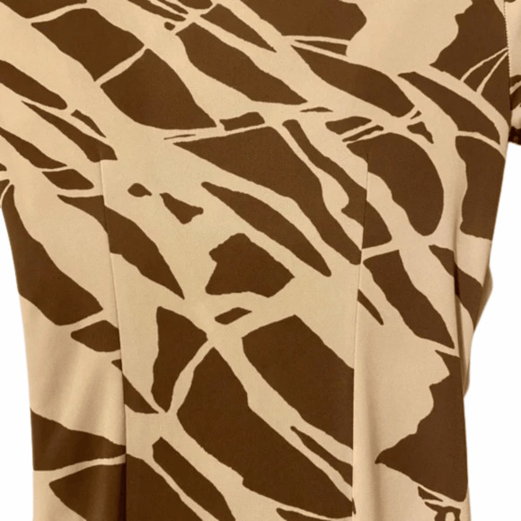 New York & Company Size XS Womens Dress Brown Beige Wrap Knee Length - Picture 4 of 7